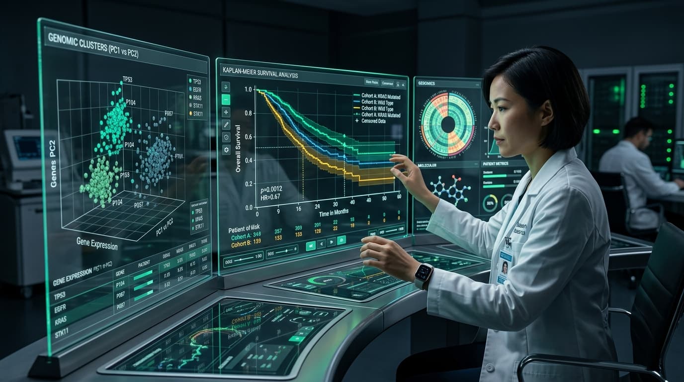Holographic Kaplan-Meier Survival Analytics